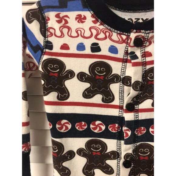 Lazy One Size 2 T Gingerbread One Piece Flap Pajamas - Picture 2 of 4